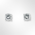 Silver Round Cubic Zirconia 4 Claws Set Stud Earrings
