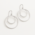 Silver Double Circle Drop Earrings on white background
