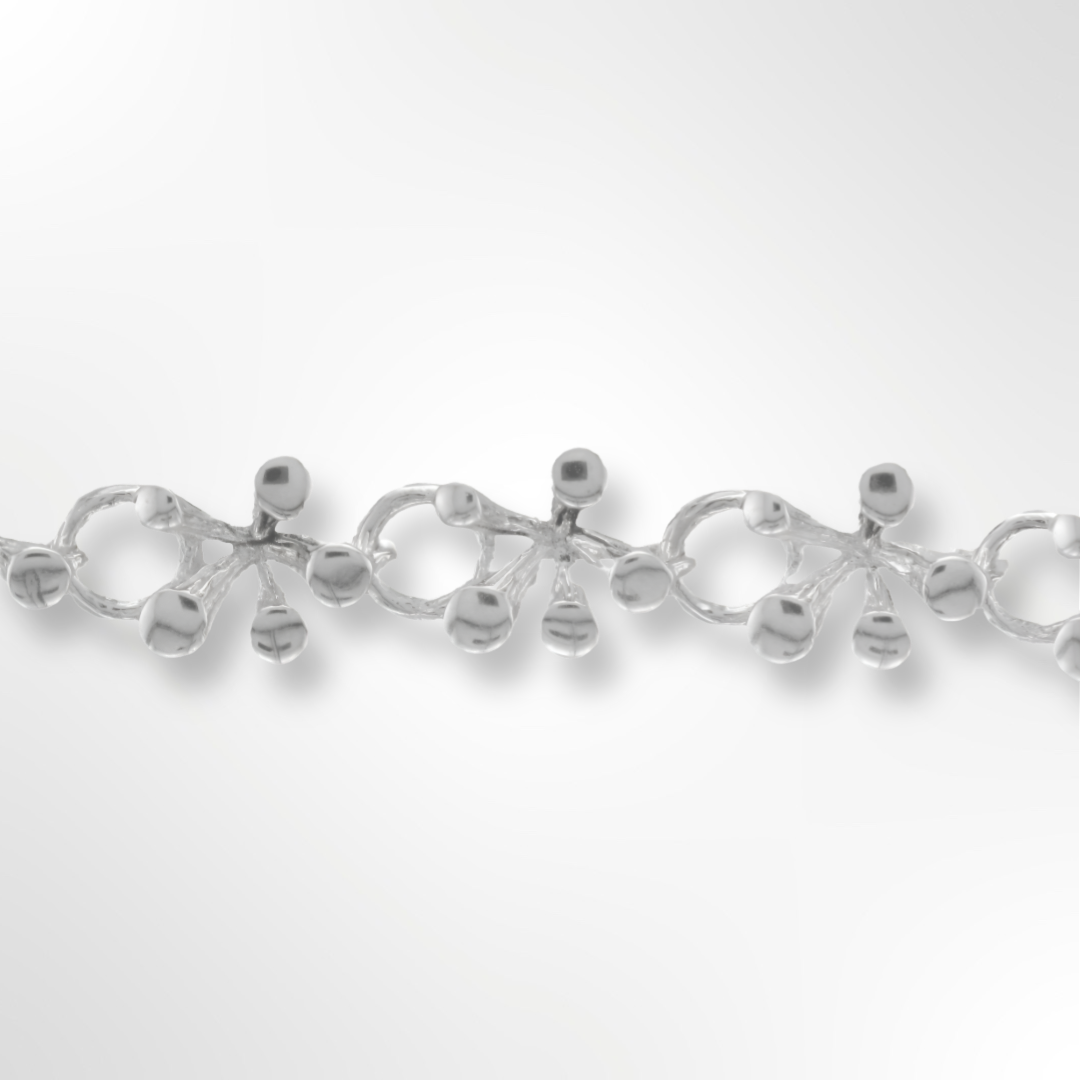 Silver Emerging Shoot and Ring Link Bracelet