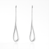 Pair of silver earrings on a white background