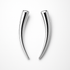 Silver Tusk Drop Earrings