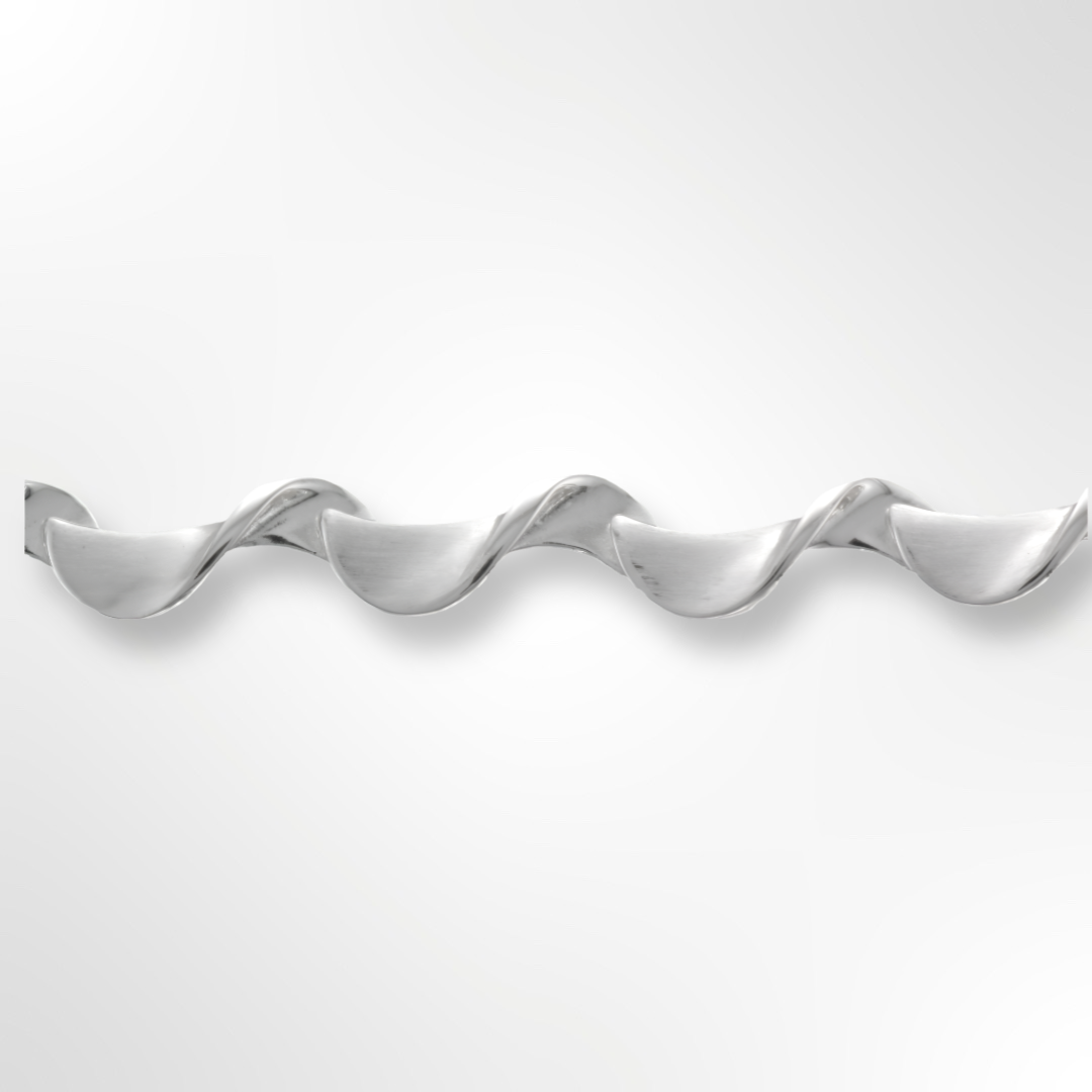 Silver Satin/Polished Wave Bracelet