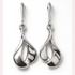 Silver Floral Design Drop Earrings on a white background