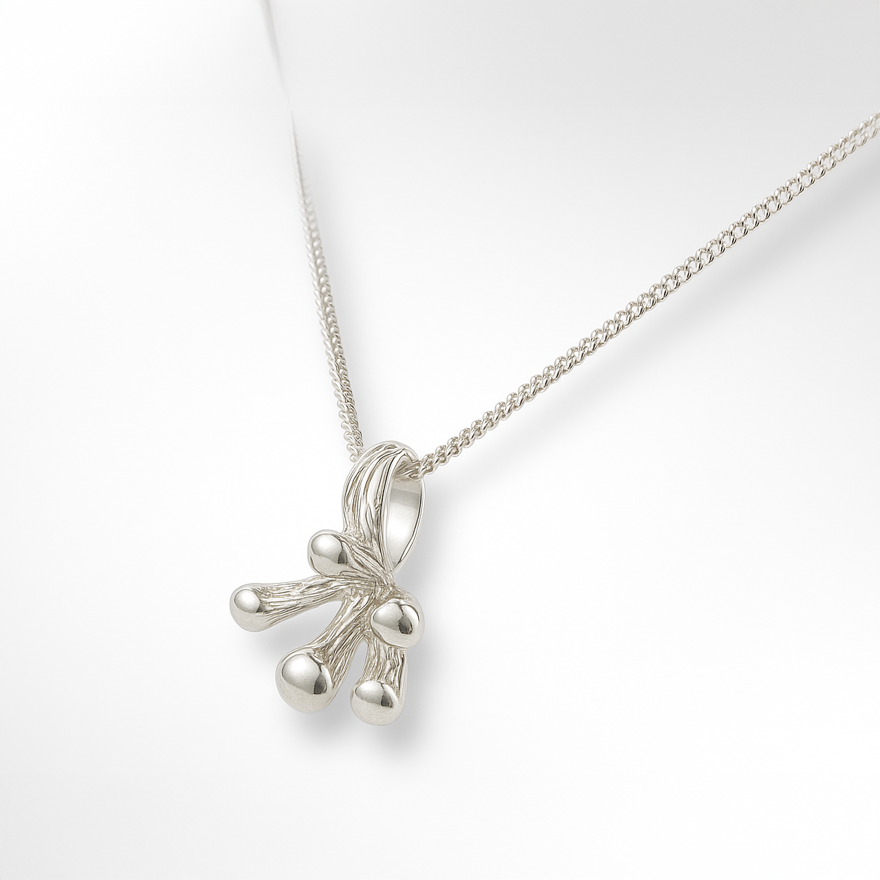 Silver Organic Shape Necklace Pendant