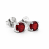 Silver Garnet Stud Earrings