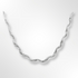 Silver Satin/Polished Twisted Curve Link Necklace