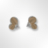 Silver Gold Plated Concaved Ovals with Cubic Zirconia Stud Earrings