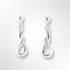 Silver Polished Twist Loop Drop Stud Earrings