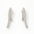 Silver Alula CZ Curved Bar Drop Earrings