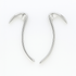 Pair of silver long curve earrings
