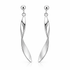 Pair of silver spiral earrings on a white background