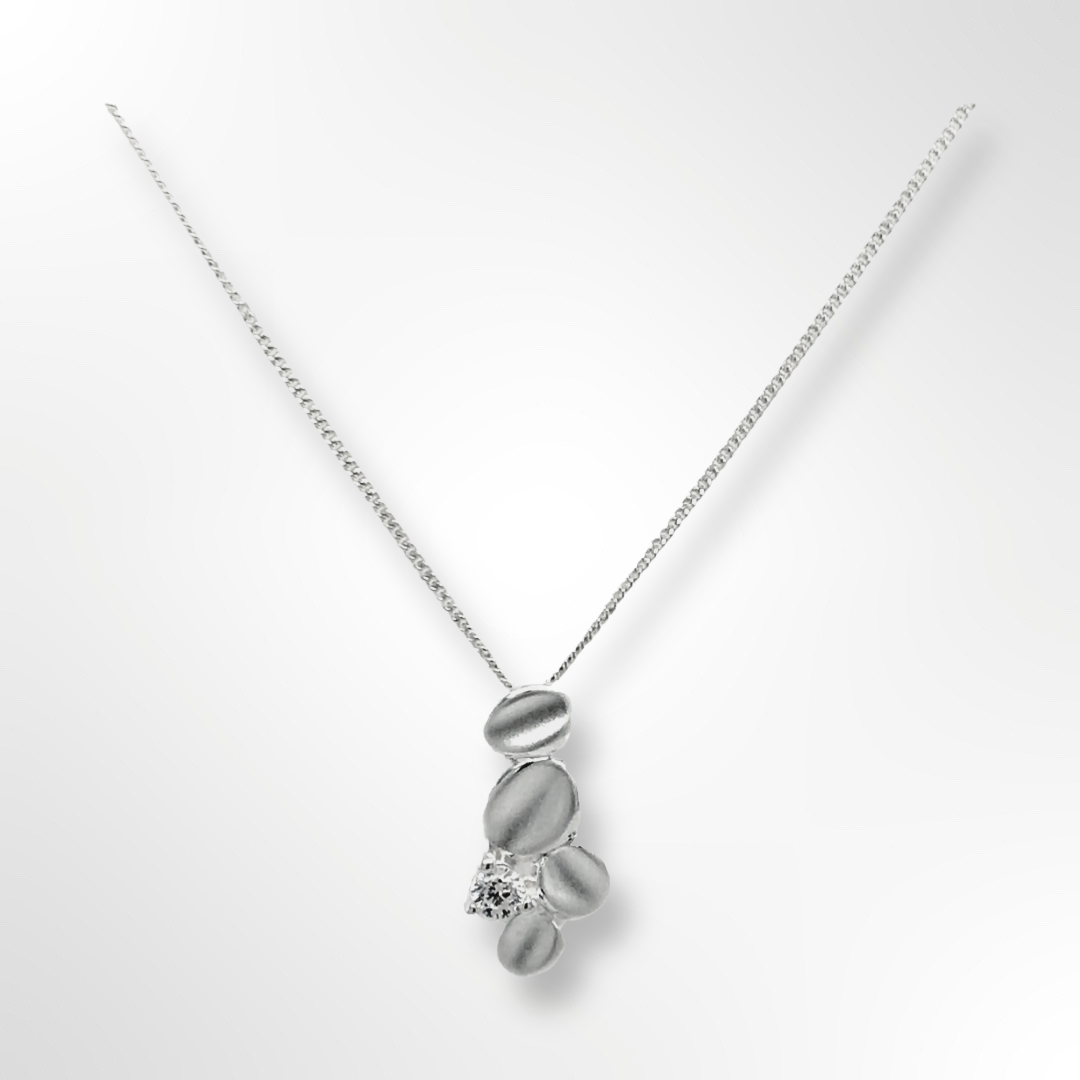 Silver Miro CZ Pendant & Chain