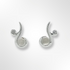 Silver Moonstone and CZ Sweep Stud Earrings