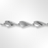 Silver Satin & Polish Curved Triangle Link Bracelet