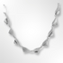 Silver Satin & Polish Curved Triangle Link Necklace