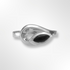Silver and Black Onyx Loop Curl Ring