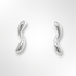 Silver Polished Twisted Curve Stud Earrings
