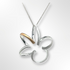 Sterling Silver Large Flower Pendant with Gold Plated Detail