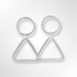Silver Wire Circle and Triangle Shape Drop Earrings