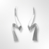 Silver Satin Wave Long Wire Earrings