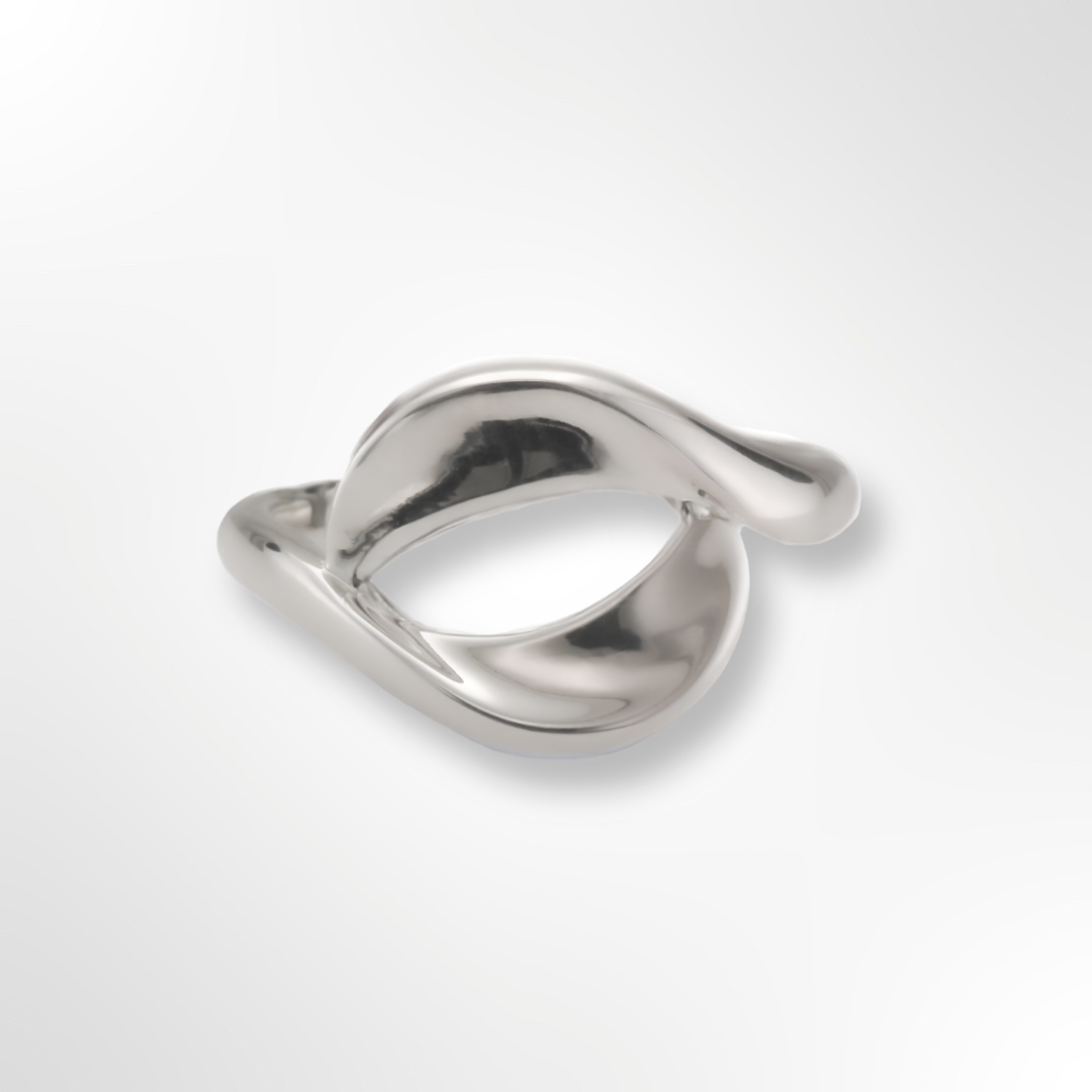 Silver Polished Open Sweep Ring