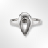 Silver Satin & Polish Open Tear Ring