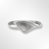 Silver Satin Curved Triangle Ring