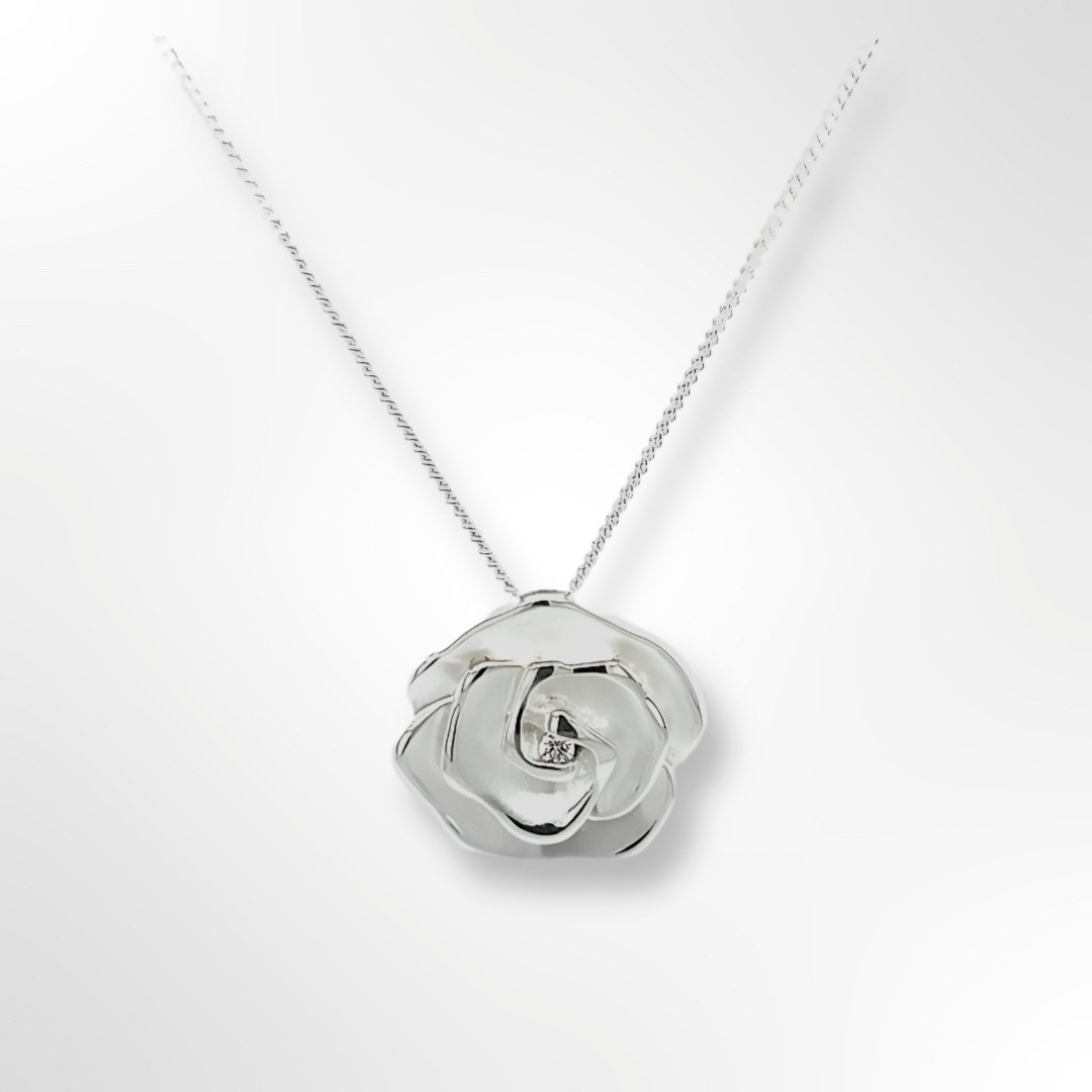 Silver Rosabel CZ Pendant & Chain