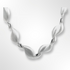 Silver Matt and Polished Wave Link Necklace