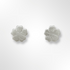 Silver Satin Flower Stud Earrings