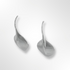 Silver Satin Leaf Drop Wire Earrings