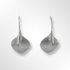 Silver Satin Leaf Drop Wire Earrings
