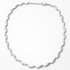 Silver Satin Polished Link Collar Necklace on a white background