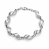 Silver Satin and Polished Link Bracelet on a white background