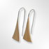 Sterling Silver Gold Plated Satin Wave Triangle Drop Wire Earrings