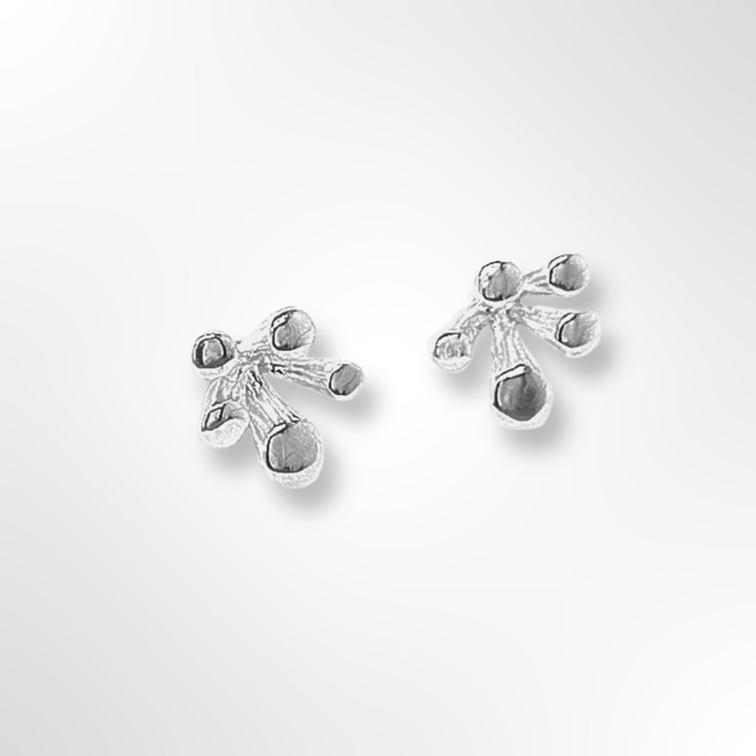 Silver Emerging Shoot Stud Earrings