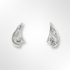 Silver Twist Loop CZ Stud Earrings