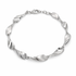 Silver Satin and Polished Bracelet on a white background