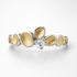 Silver Yellow Gold Plated Detail Miro CZ Ring