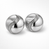 Round Silver Clip On Earrings on a white background