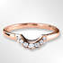 Rose Gold Curve Shaped Demi Flush Set Diamond Wedding Ring