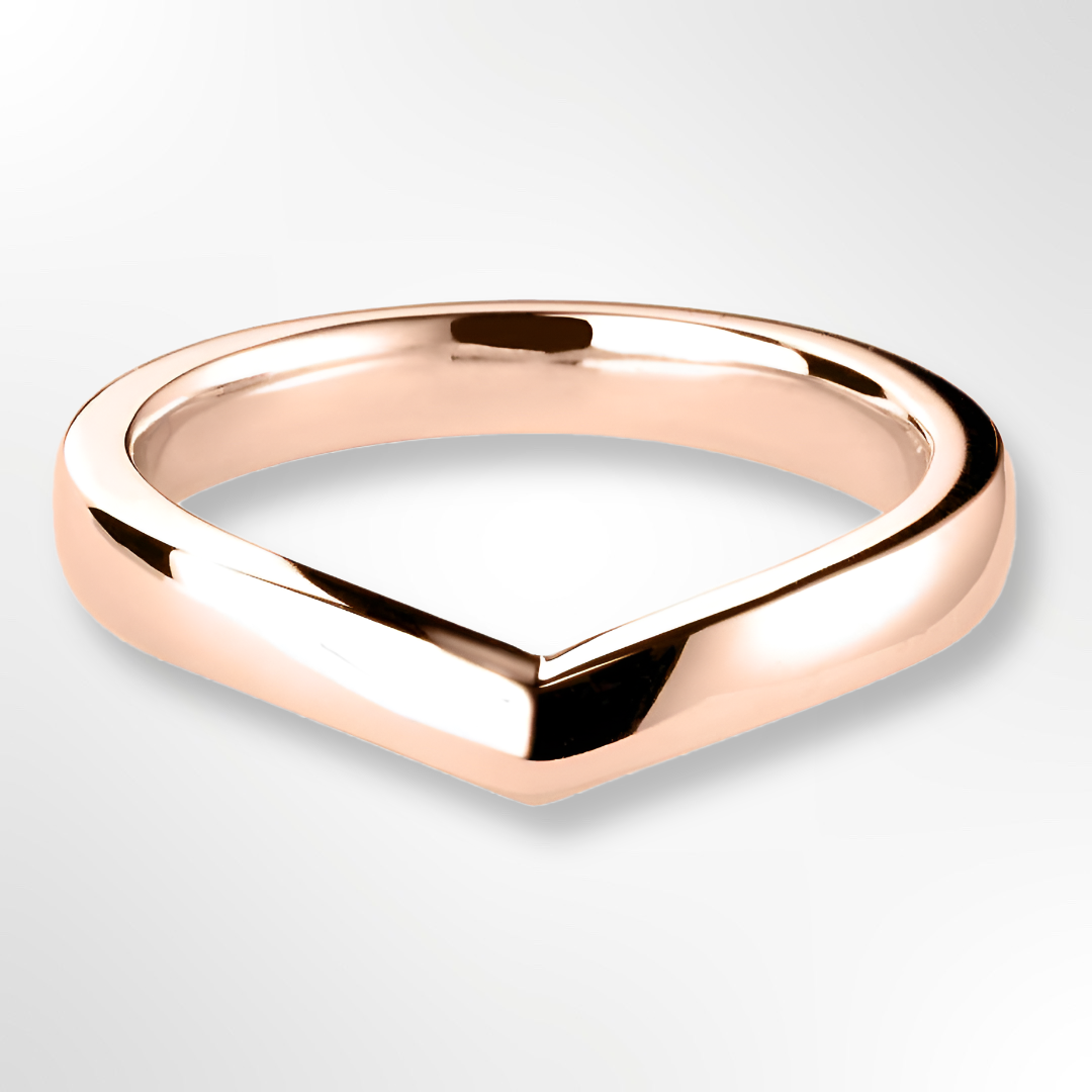 Rose Gold V Shaped Wedding Ring