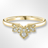 Yellow Gold Shaped Art Deco Inspired Diamond Wedding Ring