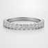 White Gold Diamond Wedding ring with small diamonds on a light grey background