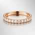 Full Diamond Claw Set Wedding Ring Rose Gold 2.5mm
