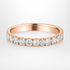 Full Diamond Claw Set Wedding Ring Rose Gold 3.0mm