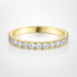 Full Diamond Claw Set Wedding Ring Yellow Gold 2.5mm