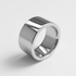 Men's Silver Wide Heavy Ring on a White Background