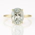 Yellow Gold Oval Green Amethyst Ring