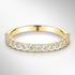 Yellow Gold Demi Set Diamond Wedding Ring on a white background